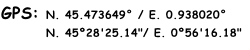 GPS:	N. 45.473649° / E. 0.938020°
         N. 45º28'25.14"/ E. 0º56'16.18"